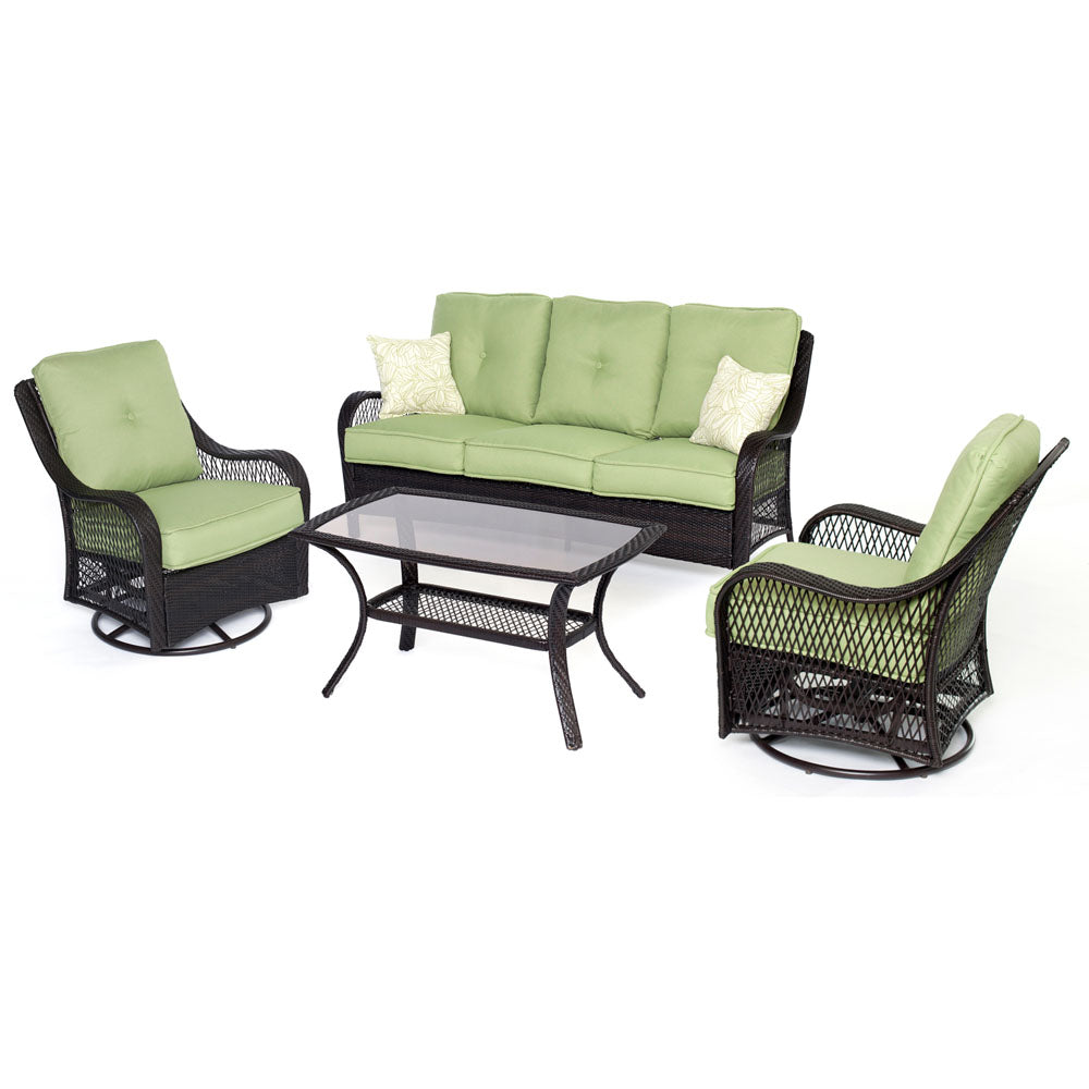 Hanover ORLEANS4PCSW Orleans 4pc Seating Set (2 swivel gliders, 1 loveseat, 1 coffee table)