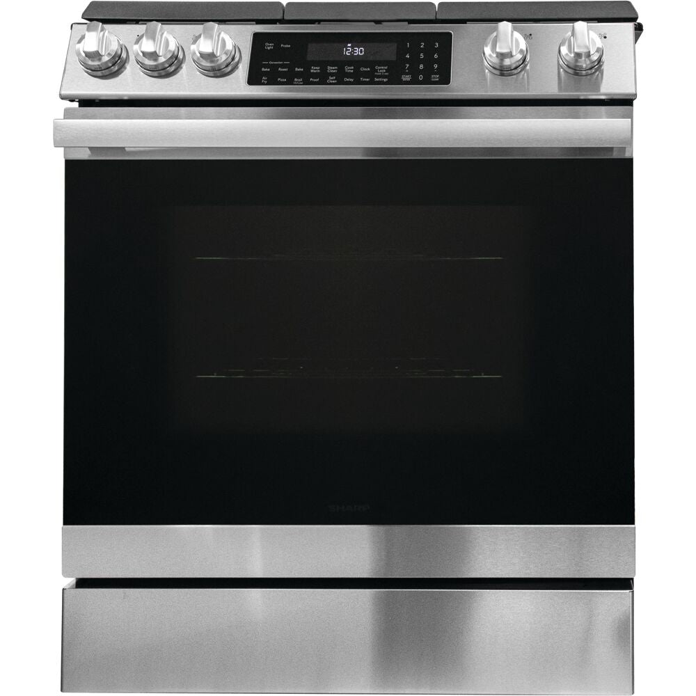 Sharp SSG3065JS 6.1 CF / 30" Gas Slide-In Range, Convection, AirFry