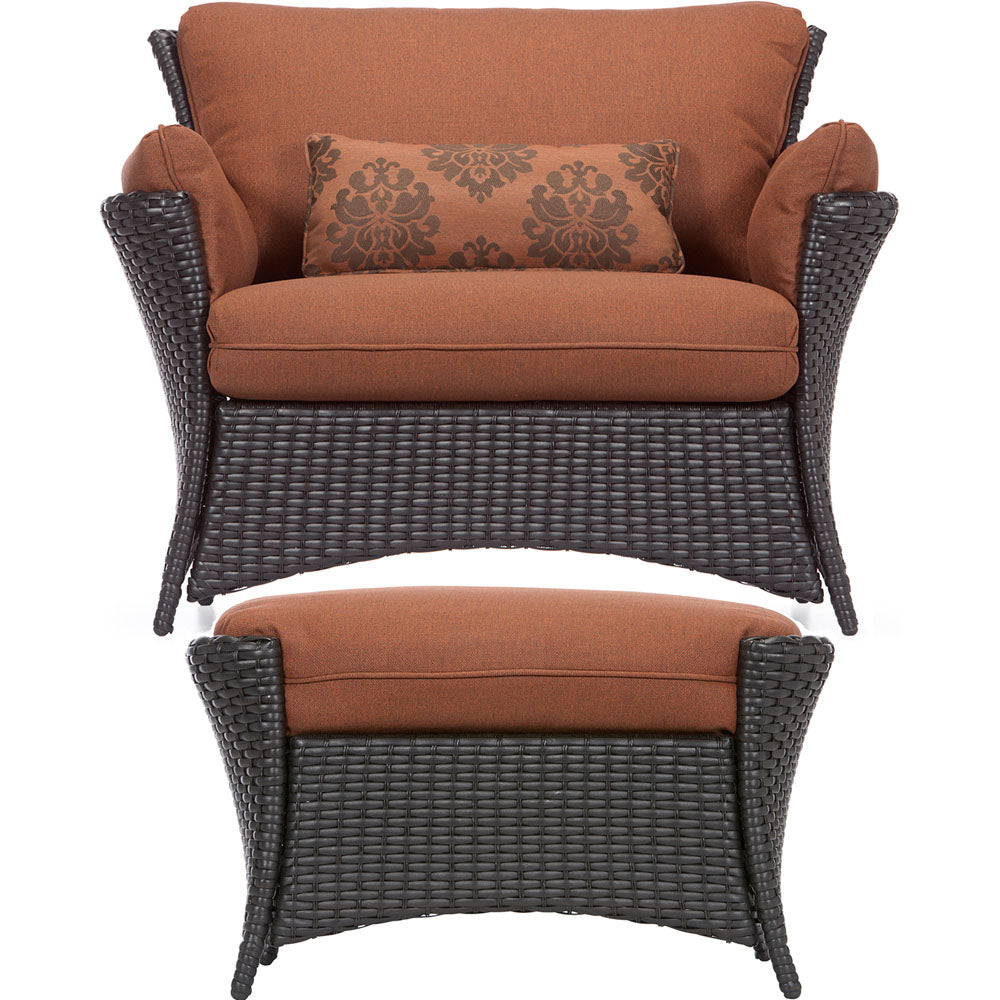 Hanover STRATHALLURE2PC Strathmere Allure 2pc Seating Set: Oversized Chair and Ottoman