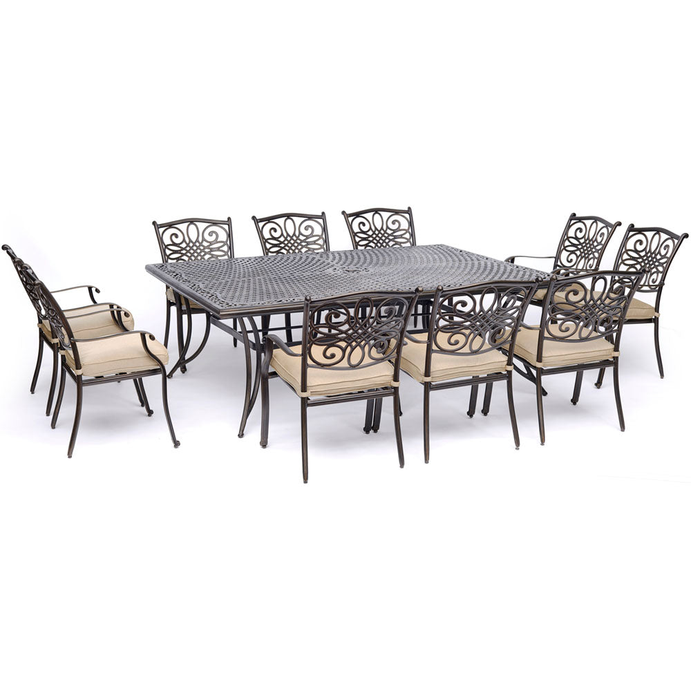 Hanover TRADDN11PC Traditions11pc: 10 Dining Chairs, 60x84" Cast Table